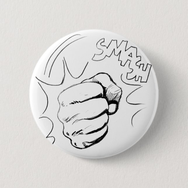 Knappen Retro Pop Art Smetch skiss Pinback Knapp (Framsida)