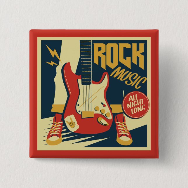 Knappen Retro Rock musik Knapp (Framsida)