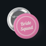 Knappen Retro Rosa Brides Squad Bridesmaid Knapp<br><div class="desc">Retro utformar rosa och elfenbensbridknapp för dina brudtärnor.</div>