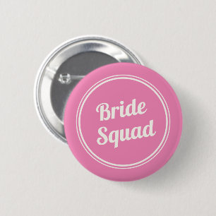 Knappen Retro Rosa Brides Squad Bridesmaid Knapp