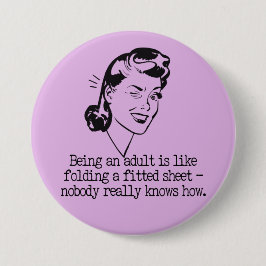 Knappen Retro Woman Funny Quote Knapp