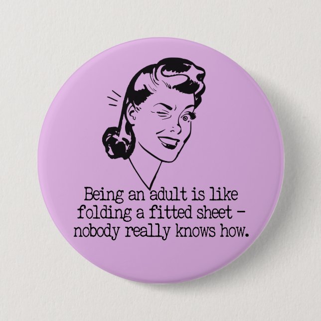 Knappen Retro Woman Funny Quote Knapp (Framsida)