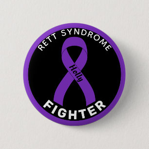 Knappen Rett Syndrome Fighter Ribbon Black Knapp