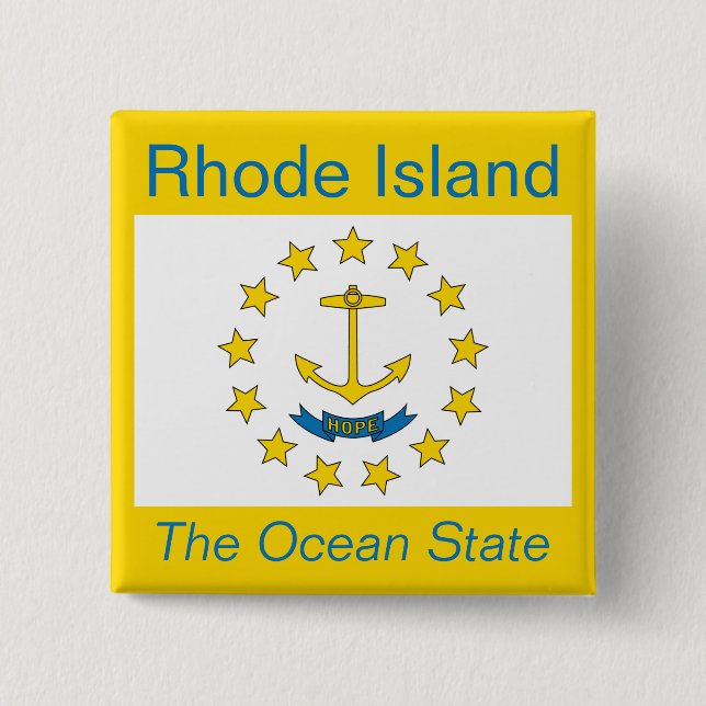 Knappen rhode island Flagga Knapp (Framsida)