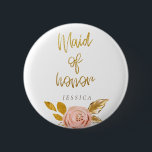 Knappen ro Guld Blommigt Glitter Maid of honor Knapp<br><div class="desc">Denna knapp för återtagning av glitter i blommigten vid ro är underbar för bakteriepartiet eller möhippan. Matchande produkter i min butik Wowweds.</div>