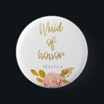 Knappen ro Guld Blommigt Glitter Maid of honor Knapp<br><div class="desc">Denna knapp för återtagning av glitter i blommigten vid ro är underbar för bakteriepartiet eller möhippan. Matchande produkter i min butik Wowweds.</div>