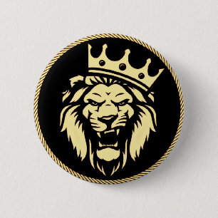 Knappen Roaring Kung Lejon Knapp