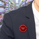 Knappen Röda rundor för företagsmärken Knapp<br><div class="desc">Knappen för runda former som du kan anpassa för att lägga namn och logotyp på företaget. Du kan använda den här kommandoknappen som ett enhetligt tillbehör till personalen. Du kan också använda den som förpackningstillbehör. Du kan också inkludera den i material som du använder i marknadsföring för att annonsera din...</div>