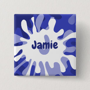 Knappen roligt Abstrakt Blue Splatter Painting Nam Knapp
