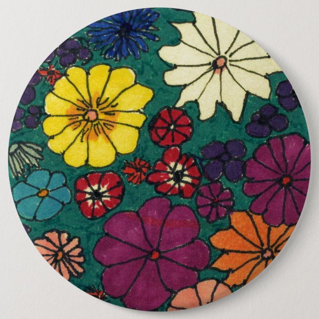 Knappen Roligt av Blommigt Abstrakt Art Knapp (Framsida)