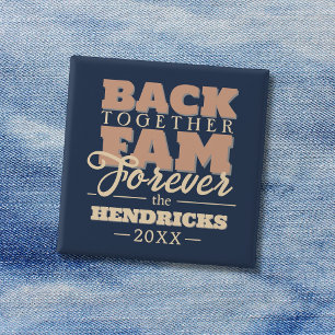 Knappen roligt, blått och pastellfamiljs återfören knapp