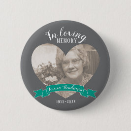 Knappen rosa av minnesfoto på hjärta knapp