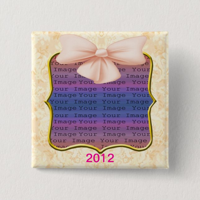 Knappen rosa Bow Bröllop Knapp (Framsida)