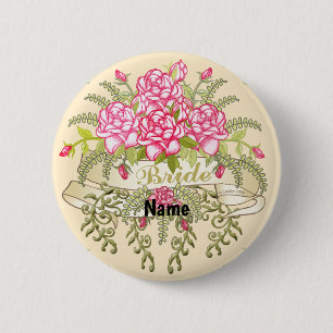 Knappen rosa Bride bröllop pin Knapp