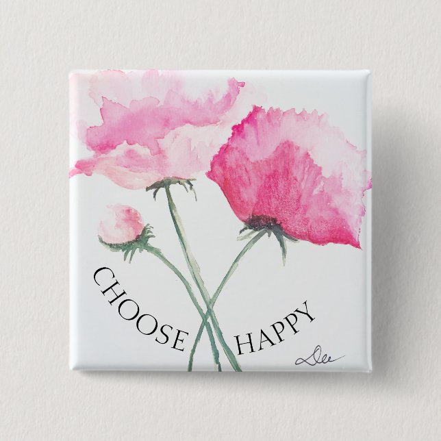 Knappen rosa Flowers Knapp (Framsida)