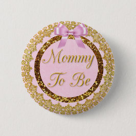 Knappen rosa och Guld Mamma som ska vara babyåsna Knapp