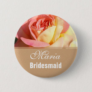 Knappen rosa och gult blomma bröllop namn. knapp