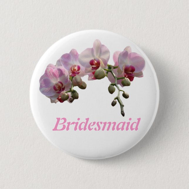 Knappen rosa orkidblommor brideamaid bröllop knapp (Framsida)