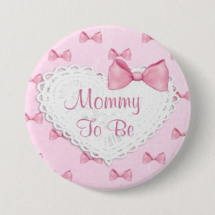 Knappen rosa Snöre & Bows Baby Shower Knapp
