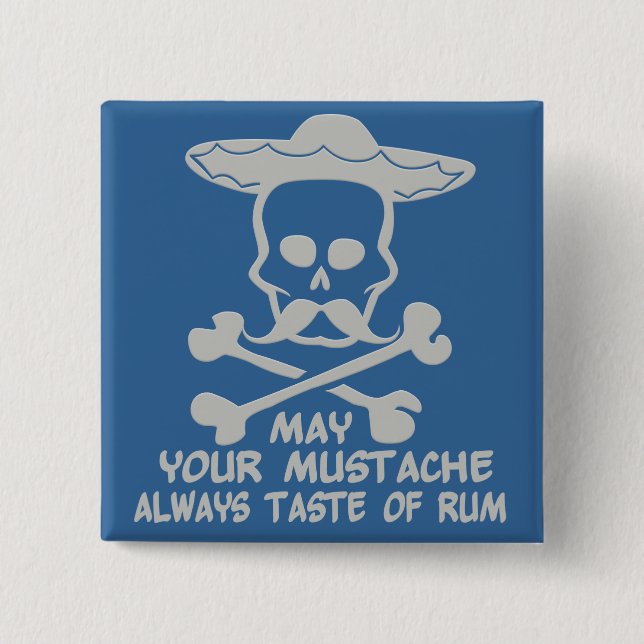 Knappen Rum Mustache anpassningsbar färg Knapp (Framsida)