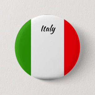 Knappen Rund Flagga för italien Knapp