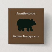 Knappen Rustic Bear Anpassningsbar Namn bricka