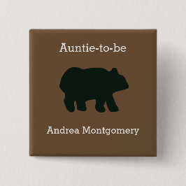 Knappen Rustic Bear Anpassningsbar Namn bricka Knapp