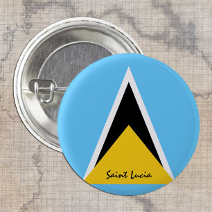 Knappen Saint Lucia, patriotisk Saint Lucia Flagga Knapp