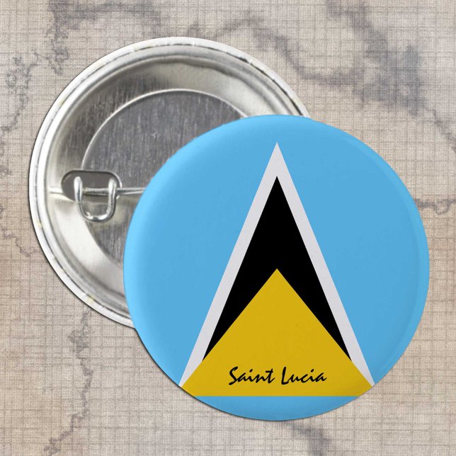 Knappen Saint Lucia, patriotisk Saint Lucia Flagga Knapp (Skapare uppladdad)