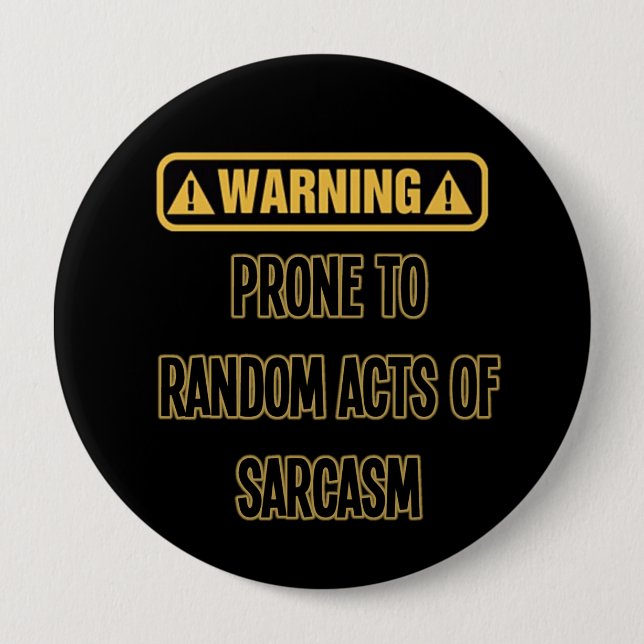 Knappen Sarcasm Warning Humor Knapp (Framsida)