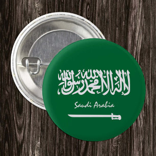 Knappen Saudiarabien, patriotisk saudiarabisk Flag Knapp