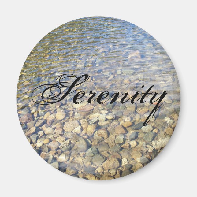 Knappen Serenity sjö sten Magnet (Framsidan)