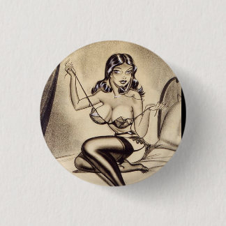 Knappen SEXY och BEAUTIFUL PIN Up Girl tecknad Knapp