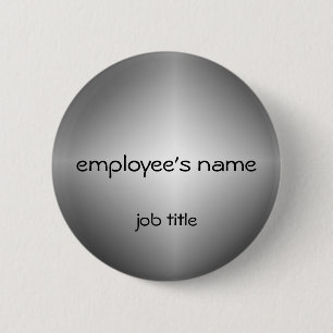 Knappen Silver Employee Namn bricka Knapp