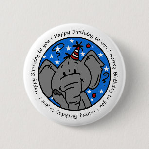 Knappen Singing Elephant Birthday Knapp
