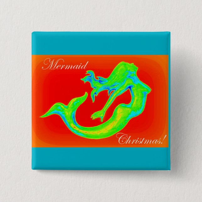 Knappen sjöjungfru christmas knapp (Framsida)