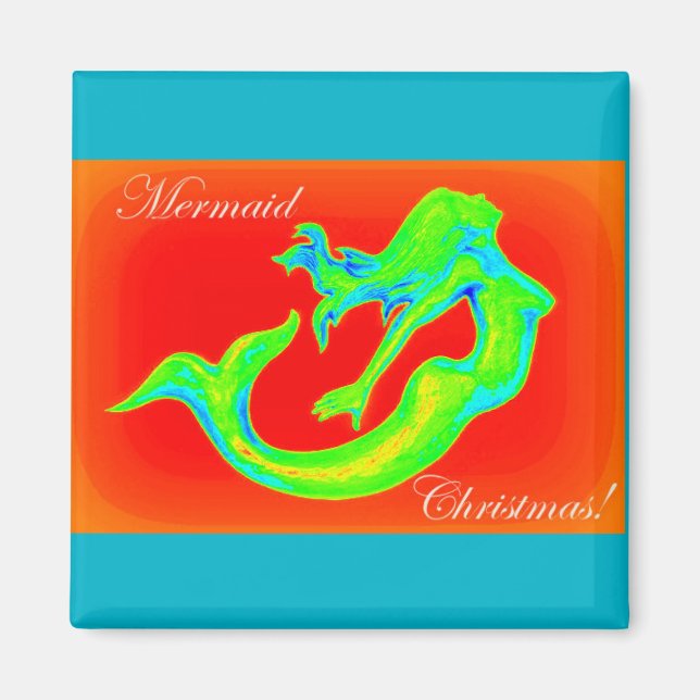 Knappen sjöjungfru christmas magnet (Framsidan)