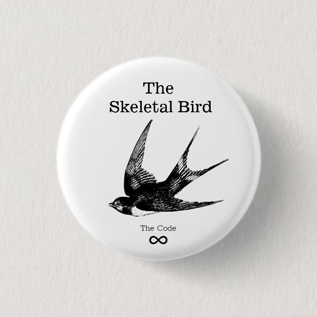 Knappen Skeletal Bird Tiny Knapp (Framsida)