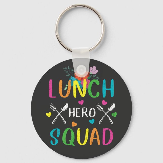 Knappen Skollunch Hero Squad Cafeteria Workers Nyckelring (Framsida)