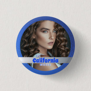 Knappen skönhetstävling   Royal Blue Shimmer Knapp