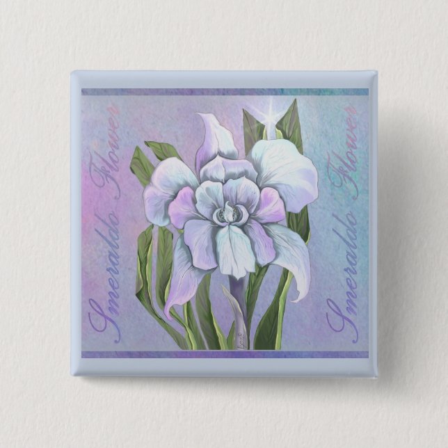 Knappen Smeraldo Flower Knapp (Framsida)