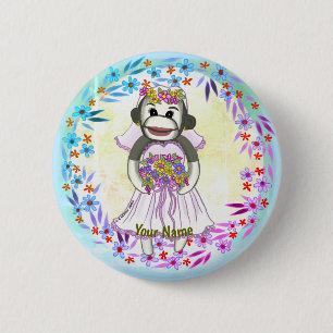 Knappen sock monkey Bride bröllop Knapp