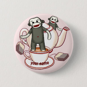 Knappen sock monkey Tekanna Knapp