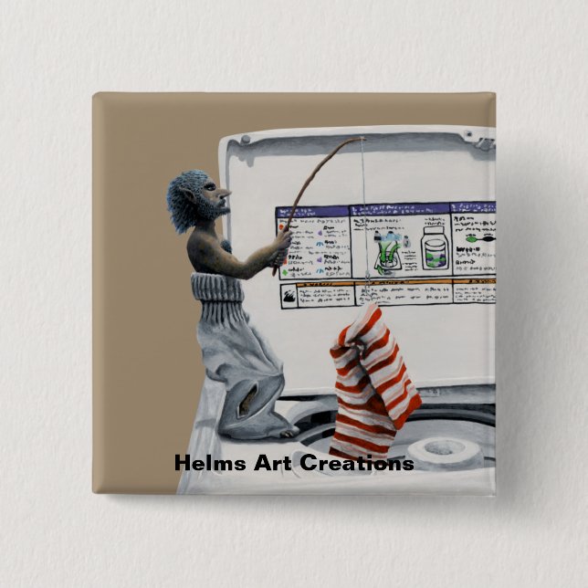 Knappen "Sockbrott fiske tjuv Fantasy Art" Knapp (Framsida)