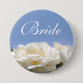 Knappen söt rent vit ros Blommbrud bröllop Knapp