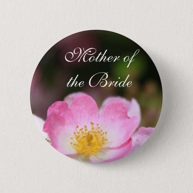 Knappen söt vild rosa ros blomma för bröllop. knapp (Framsida)