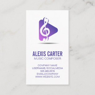 Knappen Spela upp musik, Logotyp Visitkort