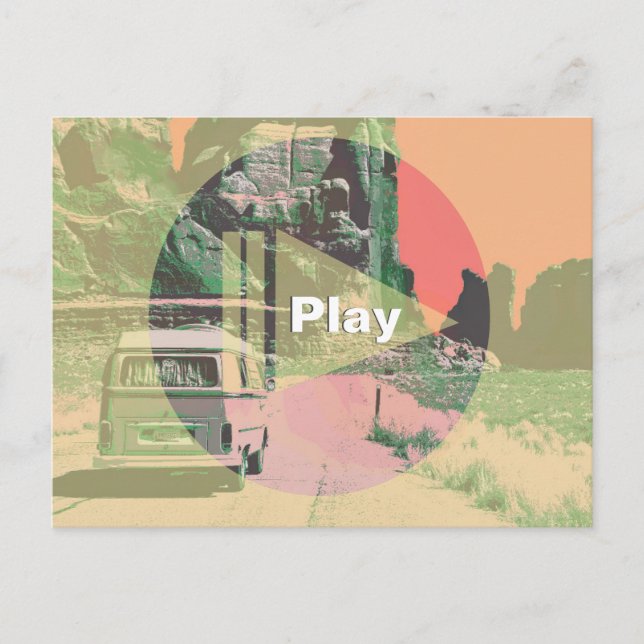 Knappen Spela upp roligt över fotot Vykort (Framsida)