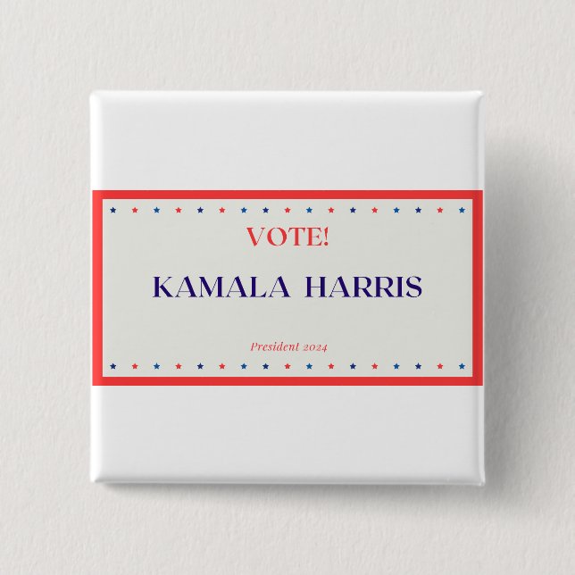 Knappen Square Kamala Harris Knapp (Framsida)