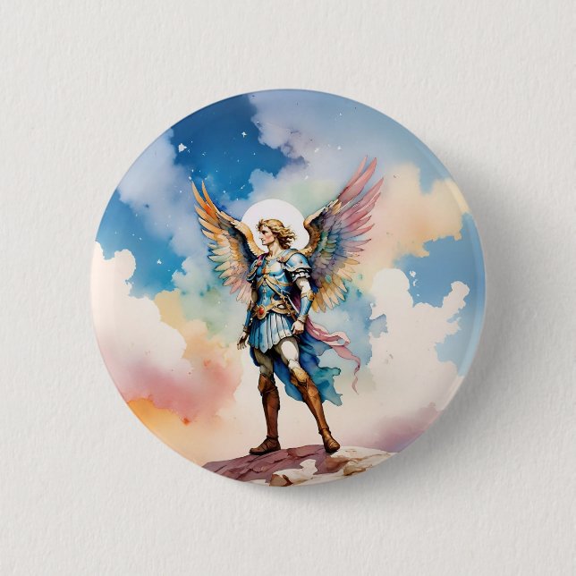 Knappen St. Michael Archangel pin Knapp (Framsida)